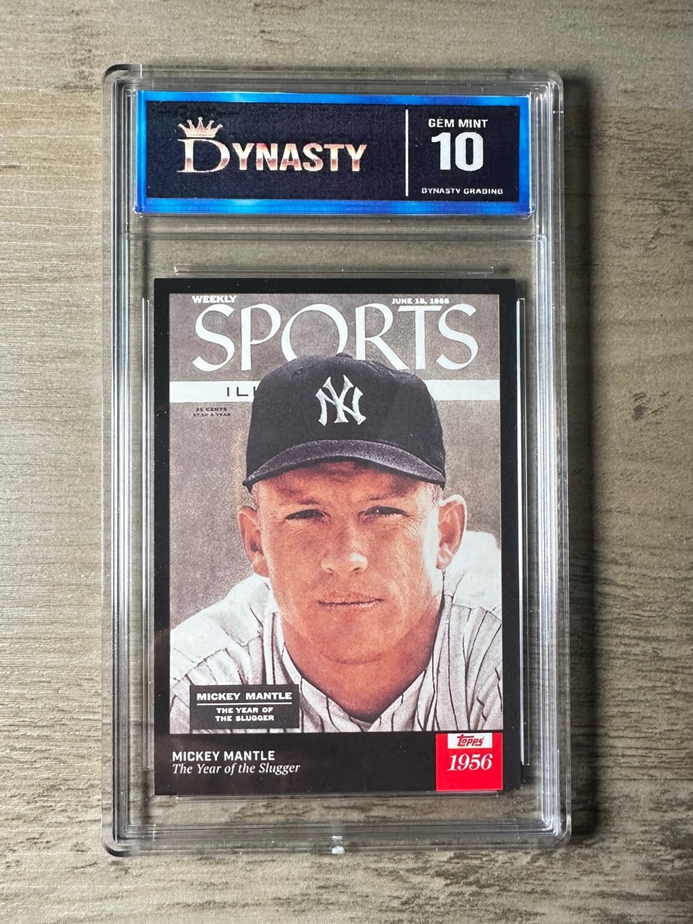 Mickey Mantle Topps 1956 Sports Illustrated Gem Mint 10 Novelty Card.